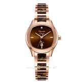 Alexandre Christie AC 2B82 LD Rosegold Brown Combination Stainless Steel Ceramic